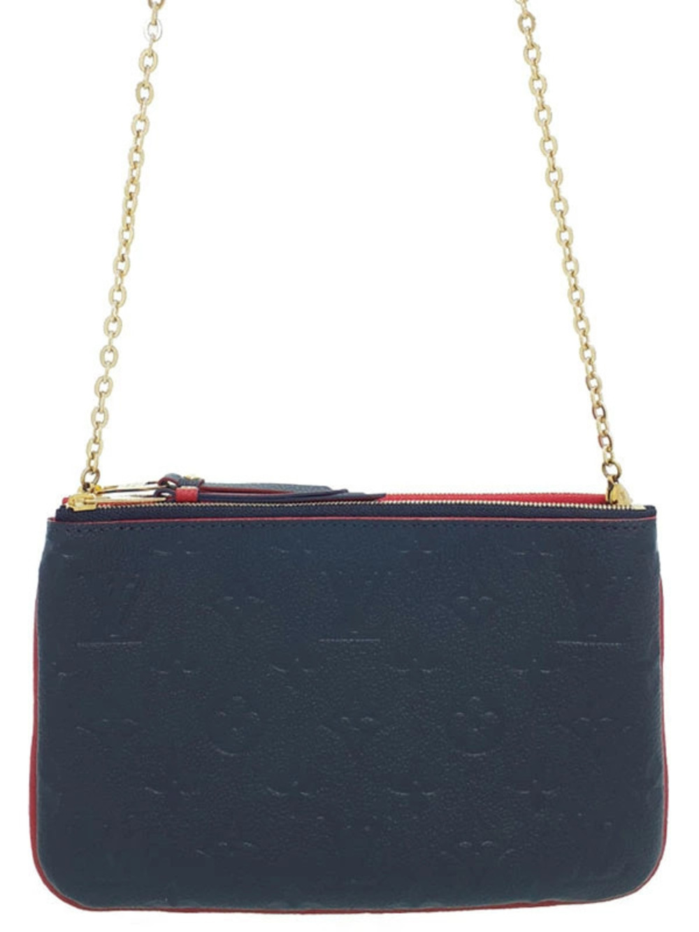 Louis Vuitton Monogram Empreinte Pochette Double Zip Chain Shoulder Bag